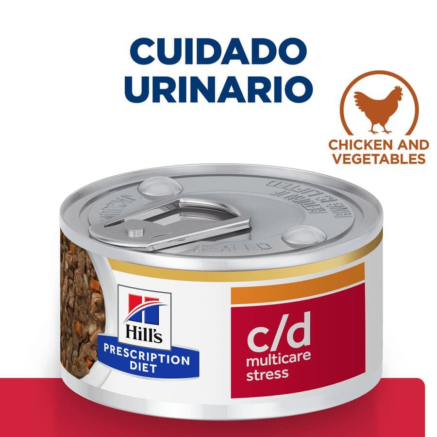 82 g Hill&rsquo;s Presciption Diet Urinary Stress c/d Estofado de Pollo con Vegetales lata para gatos, , large indicador imagen numero 2